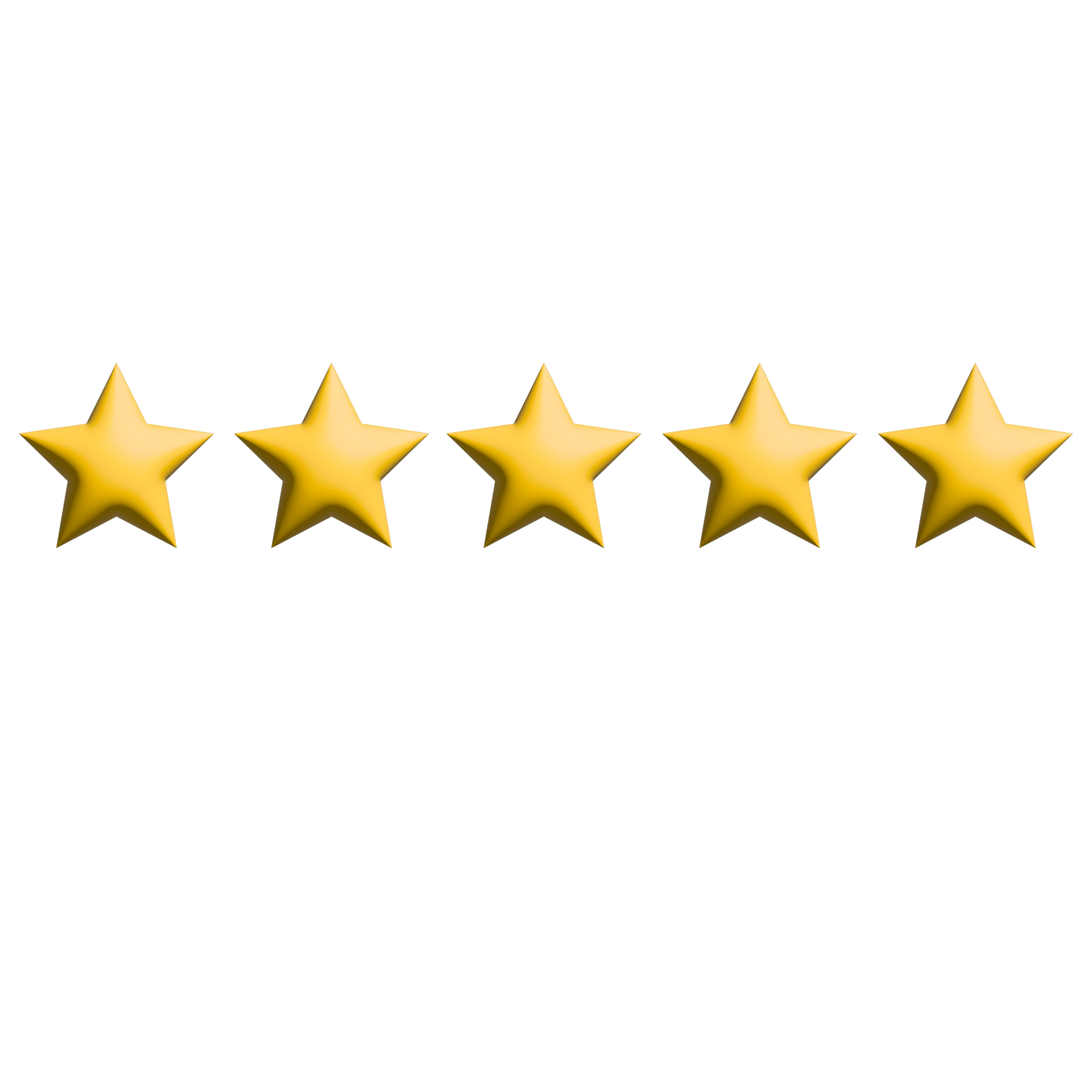 5 stars rating sign and symbol on transparent background free png